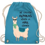 Shirtracer - Geburtstag - Die coolsten Alpakas werden im April geboren Sonnenbrille - Turnbeutel und Stoffbeutel aus Baumwolle