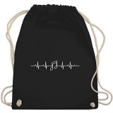 Shirtracer - Symbole - Herzschlag Musik Note - Turnbeutel und Stoffbeutel aus Baumwolle