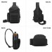 BAIGIO Taktisch Umhängetasche Militär Sling Rucksack Crossbody Bag mit USB-Ladeanschluss und Flaschenhalter für Trekking Camping Wandern Reisen (Camouflage schwarz)