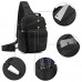 BAIGIO Taktisch Umhängetasche Militär Sling Rucksack Crossbody Bag mit USB-Ladeanschluss und Flaschenhalter für Trekking Camping Wandern Reisen (Camouflage schwarz)