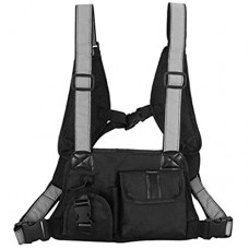 Deshunchang Front Rig Tasche Nylon Weste Rucksack Adjustable Außen Sport Schultertasche für Wandern Camping Schwarz