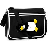 Druckerlebnis24 Schultertasche - Pinguin Linux Schlafen Tier - Umhängetasche geeignet für Schule Uni Laptop Arbeit