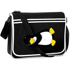 Druckerlebnis24 Schultertasche - Pinguin Linux Schlafen Tier - Umhängetasche geeignet für Schule Uni Laptop Arbeit