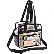 WENTS Bib Bag Tragetasche mit Reißverschlusstaschen Durchsichtige Tragetasche Transparent Kulturtasche PVC Kosmetiktasche mit Schultergurt und Reißverschluss