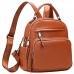 ALTOSY Kleiner Rucksack Handtasche Damen Echt Leder Universität Daypack Umhängetasche (S71 Braun)