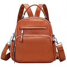 ALTOSY Kleiner Rucksack Handtasche Damen Echt Leder Universität Daypack Umhängetasche (S71 Braun)
