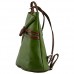 Damen Echtes Leder Rucksack Mit Träger Und Reißverschluss- Aniuk Farbe Grün - Italienische Lederwaren - Rucksack