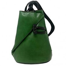 Damen Echtes Leder Rucksack Mit Träger Und Reißverschluss- Aniuk Farbe Grün - Italienische Lederwaren - Rucksack