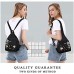 Eshow Handtasche Schultertasche Umhängtasche klein für Mädchen Damen Teenager schwarz mit Fächern und Libelle-Muster zum Alltag Reise Schule