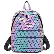 Geometrischer Rucksack Damen Leuchtend Holographic Taschen Lumikay Geldbörse und Handtasche Farbwechse Daypack Taschen NO.3