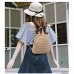 Ulisty Damen Klein Stroh Rucksack Mini Gewebte Tagesrucksack Sommer-Strandtasche Mode Schultertasche Beiläufig Handtasche Khaki
