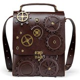 Vintage Steampunk Rucksack Retro Gothic Gear Handmade Leder Handtasche