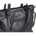 Bear Design Damen Tasche Ledertasche Shopper Schultertasche Handtasche Leder schwarz 34x27cm Cow Lavato CL36739