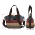 Coofit Damen Handtasche/Umhängetasche Canvas Multi-Color-Striped Damen Shopper Tasche Hobo Bag