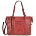 Bear Design Damen Tasche Ledertasche Shopper Schultertasche Handtasche Leder rot 34x27cm Cow Lavato CL36739