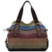 COOFIT Damen Shoppe Multi-Color-Striped Canvas Damen Handtasche/Umhängetasche