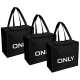 ONLY TASCHE 3er Pack Shopping Bag Umhänge Shopper Einkaufs Schulter Tasche Neu (3er Pack schwarz)