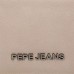 Pepe Jeans Eva Doppelfach Umhängetasche Beige 25x18x6 5 cms Synthetisches Leder