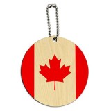 Graphics & More Kanada Nationalflagge rund Holz Id Tag Gepäck Karte Koffer Handgepäck