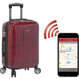 Planet Traveler USA Smart Tech Hartschalen-Koffer Handgepäck Rot rot (Rot) - PT004-19IN-RED